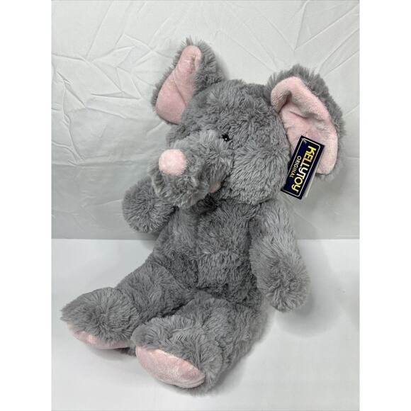 Kellytoy Grey With Pink Bow Elephant 20" Plush Soft Stuffed Animal Doll NWT - Picture 2 of 4